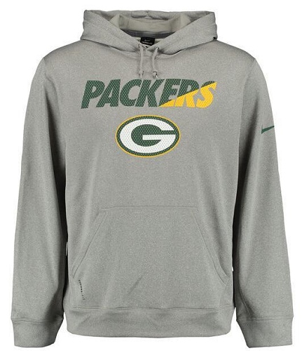 NFL Men's Green Bay Packers Nike Gray Kick Off Staff Performance Pullover Hoodie